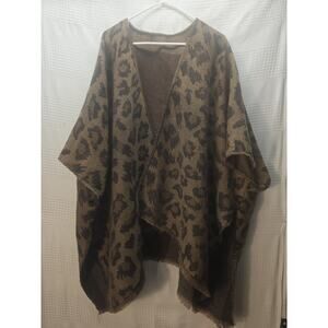 Women's Shawl Wrap Poncho Ruana Cape Open Front Sweater Cardigan Fall No Tags